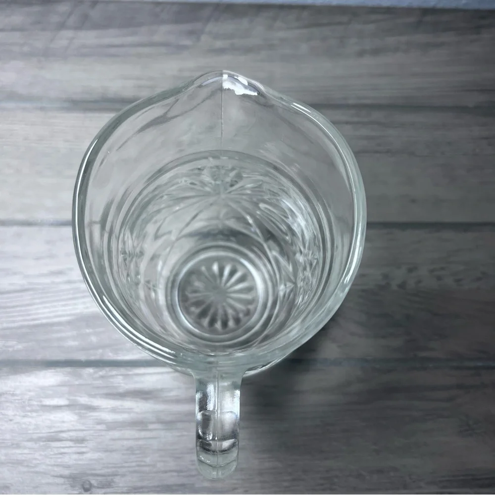 Vintage Anchor Hocking Early American Prescut (EAPC) Star of David Glass Pitcher